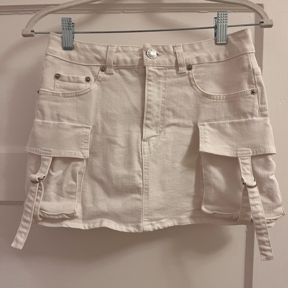 Women's Cream Cargo Skirt